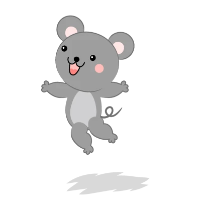 ジャンプするネズミのイラスト