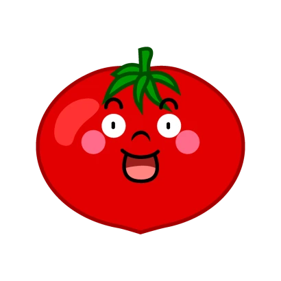 びっくりするトマトキャラのイラスト