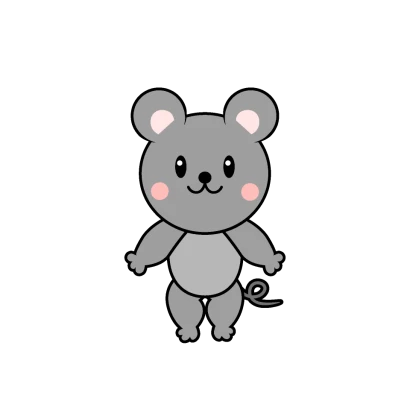 かわいいネズミキャラのイラスト