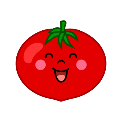 笑顔のトマトキャラのイラスト