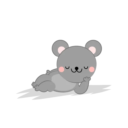 居眠りするネズミのイラスト
