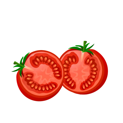 カットしたミニトマトのイラスト