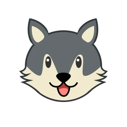 可愛いオオカミの顔のイラスト