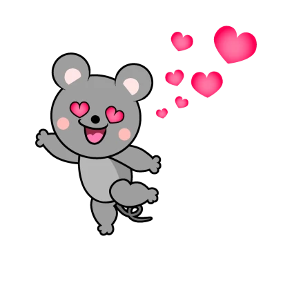 大好きなネズミキャラのイラスト