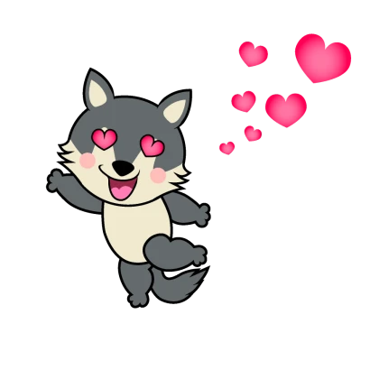 大好きなオオカミキャラのイラスト