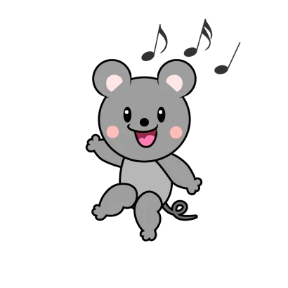 ダンスするネズミキャラのイラスト