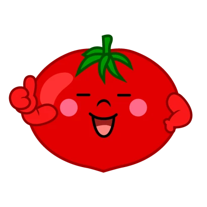 いいね！するトマトキャラのイラスト