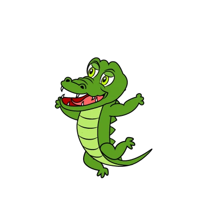走るワニのイラスト
