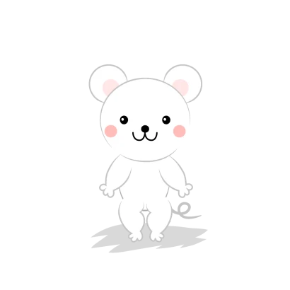 白ネズミキャラクターのイラスト