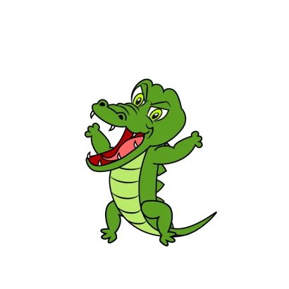 怒るワニキャラのイラスト