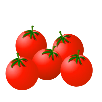 ５個のミニトマトのイラスト
