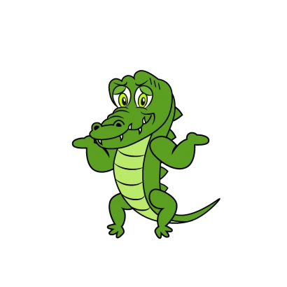お手上げのワニのイラスト