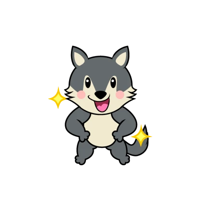 自信のオオカミキャラのイラスト