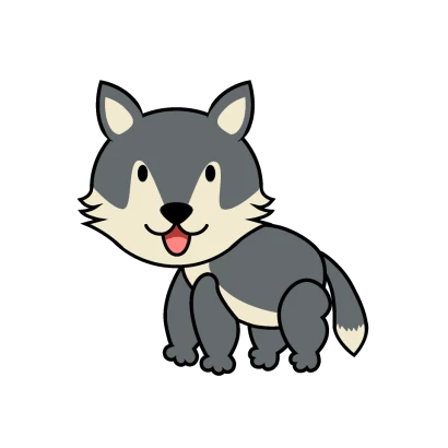 かわいいオオカミのイラスト