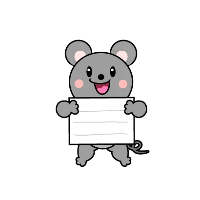 案内するネズミキャラのイラスト