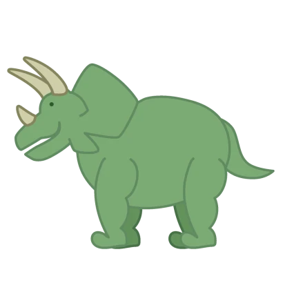 シンプルな可愛いトリケラトプスのイラスト