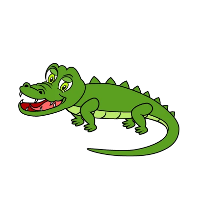 笑ったワニのイラスト