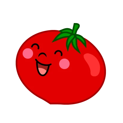 楽しそうなトマトキャラのイラスト