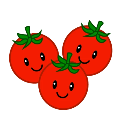 可愛いミニトマトキャラのイラスト