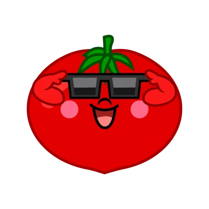 サングラスのトマトキャラのイラスト