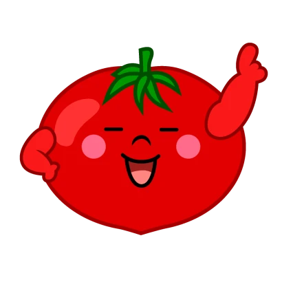 ナンバーワンのトマトキャラのイラスト