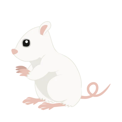 白鼠（横）のイラスト