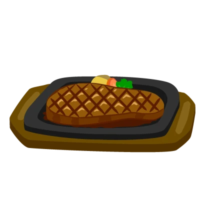 鉄板焼きステーキのイラスト