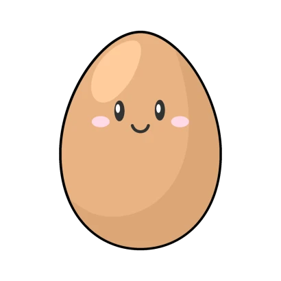 かわいい茶色卵キャラのイラスト
