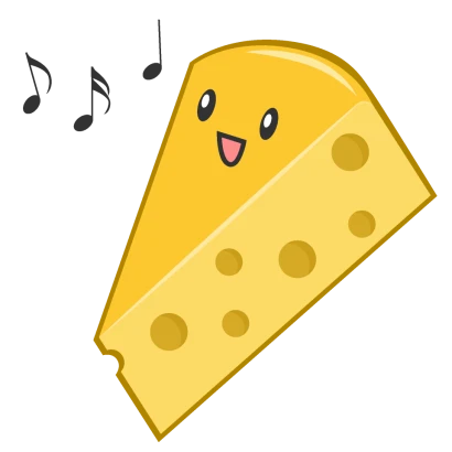 歌う可愛いチーズのイラスト