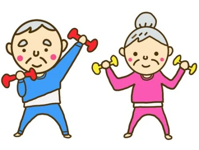 ダンベルトレーニングを行う夫婦