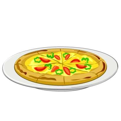 トマトのピザのイラスト