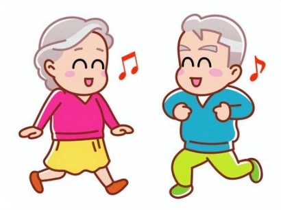 ウキウキしてる高齢者