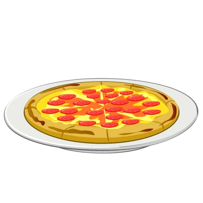 サラミのピザのイラスト