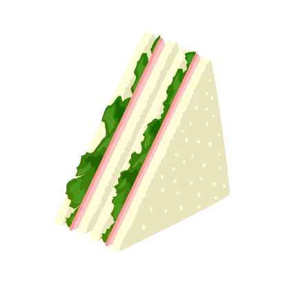 ハムのサンドイッチのイラスト