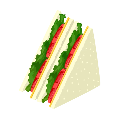 トマトレタスサンドイッチのイラスト