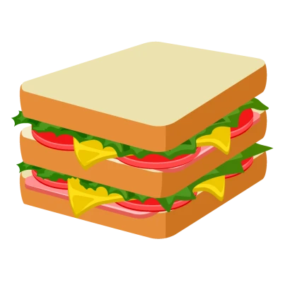 ダブルのアメリカンサンドイッチのイラスト
