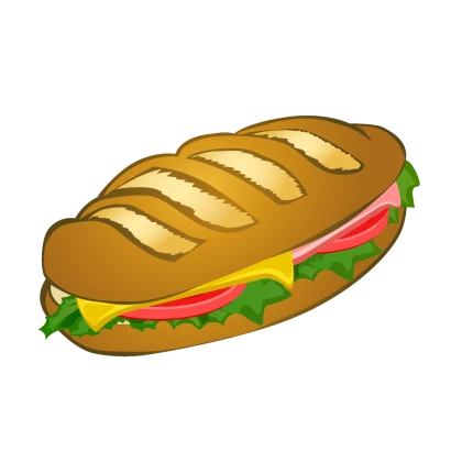フランスパンサンドのイラスト