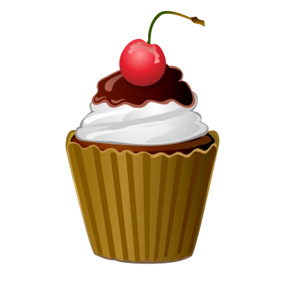 サクランボのカップケーキのイラスト