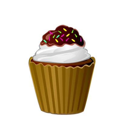 チョコレートのホイップカップケーキのイラスト
