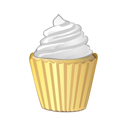 ホイップクリームのカップケーキのイラスト
