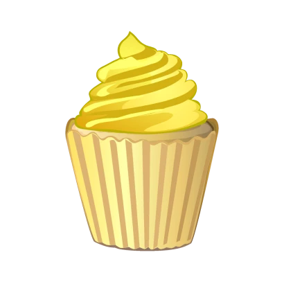 レモンクリームのカップケーキのイラスト