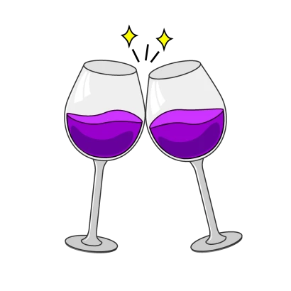 ワイングラスで乾杯！のイラスト
