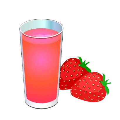 イチゴジュースのイラスト