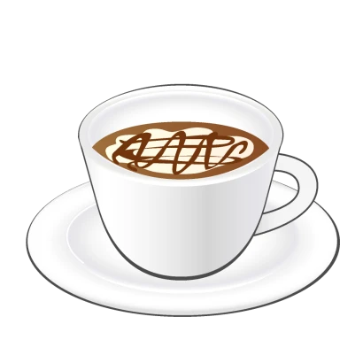 コーヒーカップのカフェラテのイラスト
