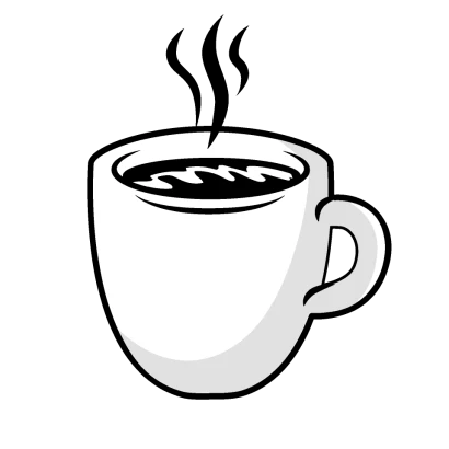 白黒コーヒーマグのイラスト
