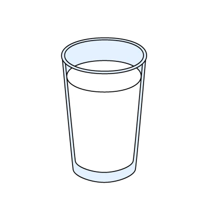 シンプルなコップの牛乳のイラスト