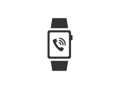 スマートウォッチと電話の白黒アイコン