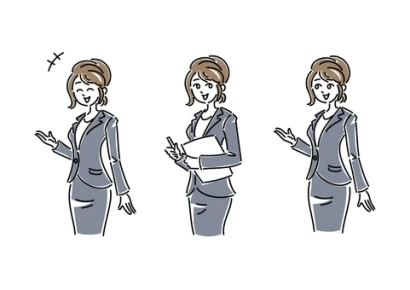 ビジネスマンの女性のイラストセット