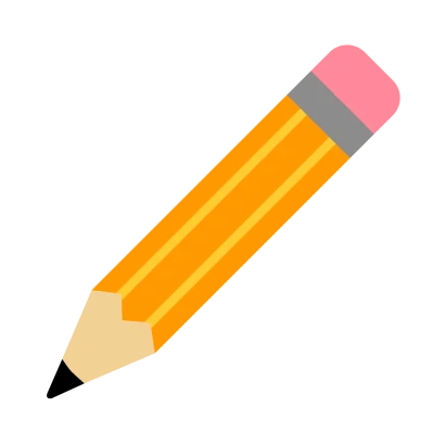 オレンジ色の鉛筆のイラスト