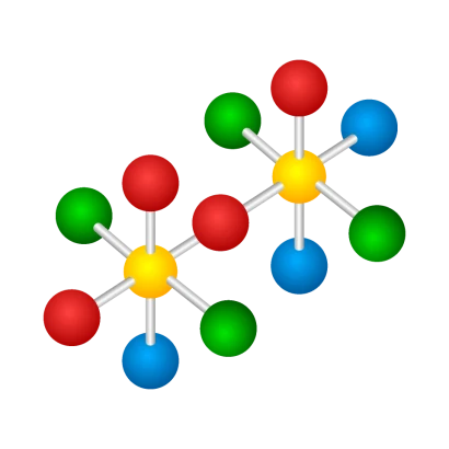 結合した分子のイラスト